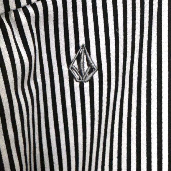 Volcom Frochickie Dress Womens Small Black White Stripe Strapless Zip Cotton - Picture 8 of 11